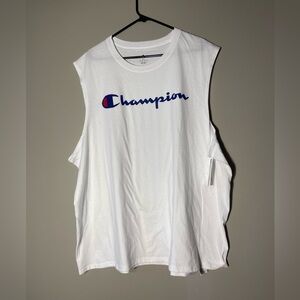 Champion Men's Graphic Muscular T-shirt Tank Top  White Size 2XL New